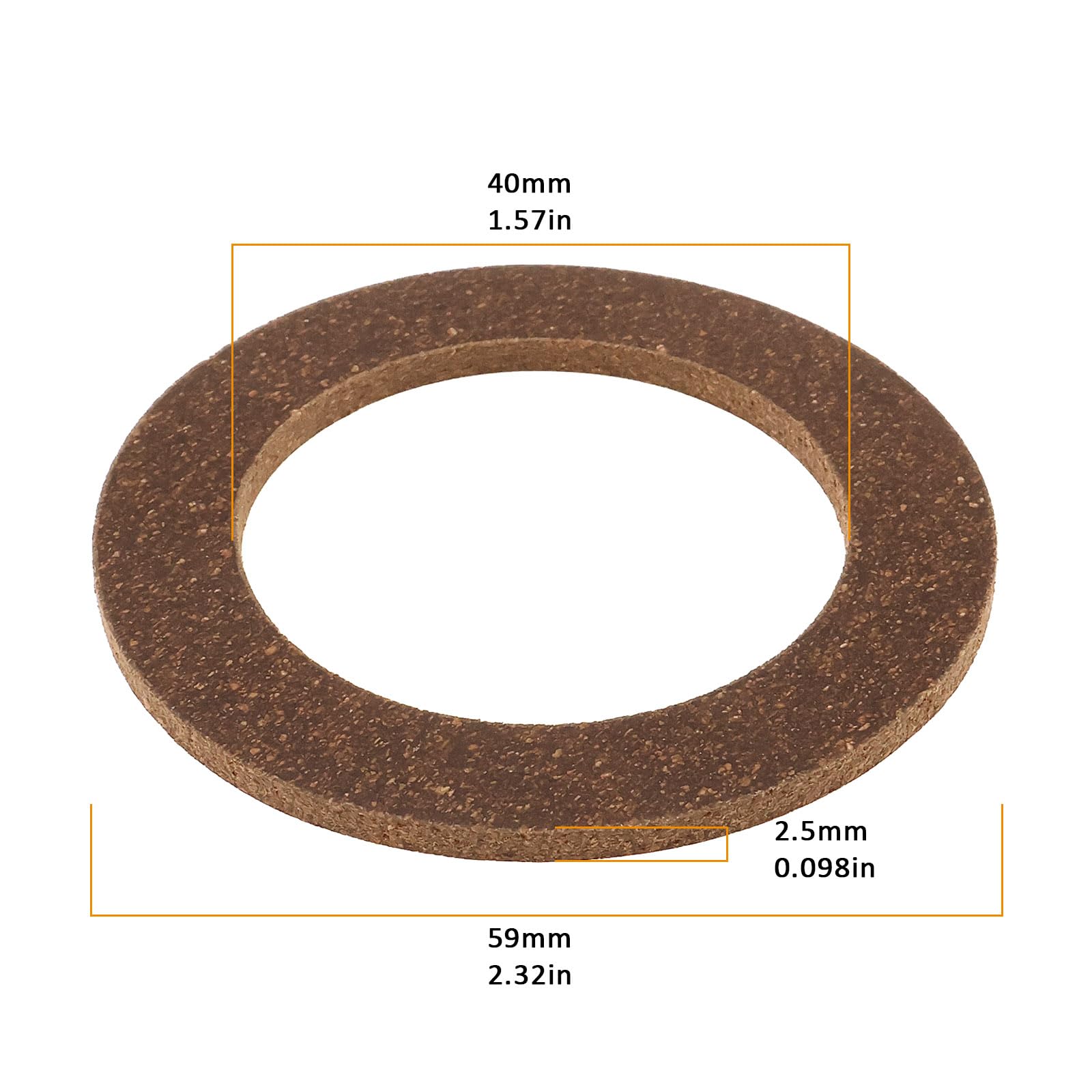 OTOTEC Uszczelka korka paliwa do samochodu, 59 x 40 x 2,5 mm, gumowa uszczelka korkowa, kompatybilna z Mercedes-Benz W107 W108 W109 W110
