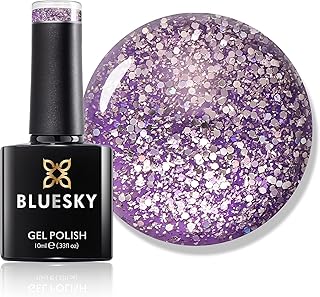 Bluesky Esmalte de uñas de gel, Platinum 15, color lila hielo, 10 ml, de larga duración, resistente a las astillas, 10 ml (requiere secado bajo lámpara LED UV)