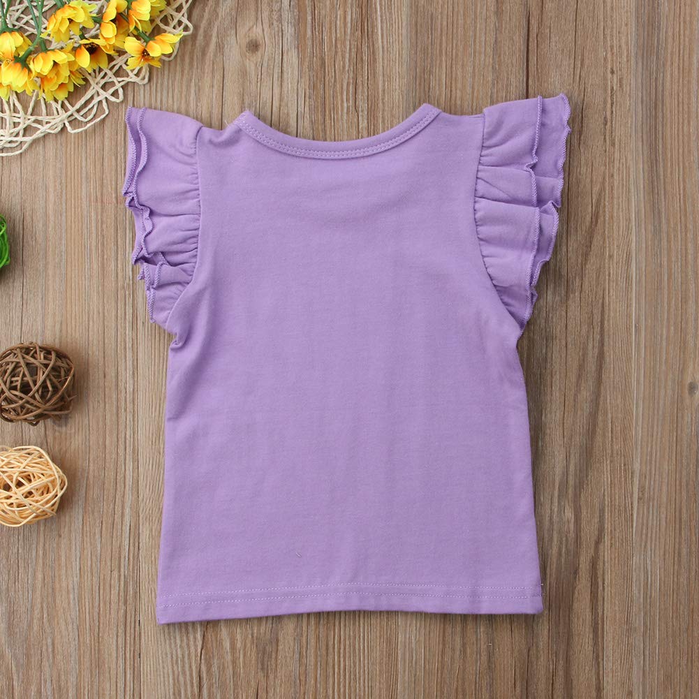 Baby Mädchen Rüschen-T-Shirt, einfarbig, Basic, Freizeitkleidung