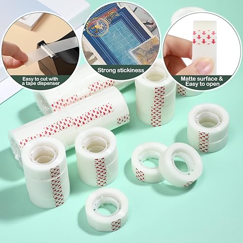 Miniatura 3 de Yahenda Cintas invisibles, 96 rollos de 0.75 x 1000 pulgadas, cinta transparente con acabado mate para dispensador para uso en oficina, hogar,