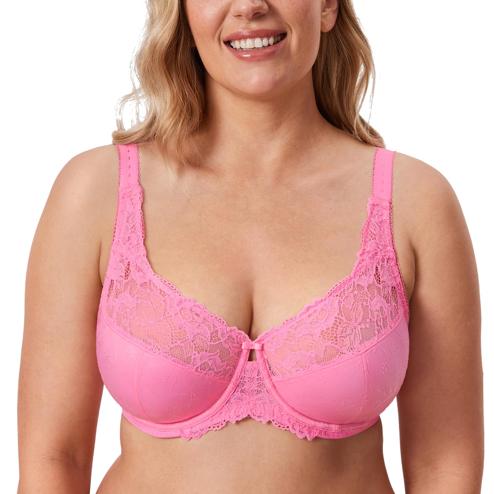 DELIMIRA Women's Minimizer Full Coverage Lace Bras