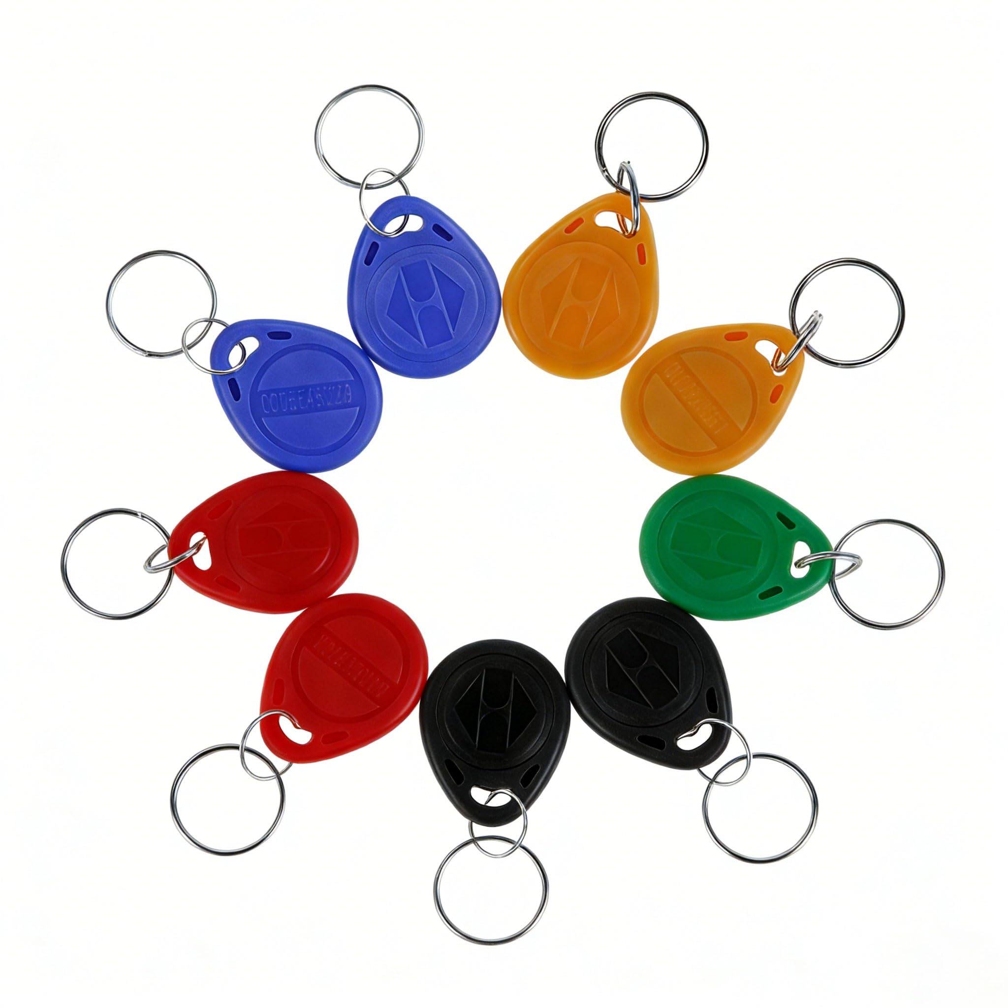 125kHz RFID Key Fob - 10 Pack Waterproof Access Control ID Card, Proximity Card for Door Entry, ABS Durable Keychain Tag for Office Apartment Security System
