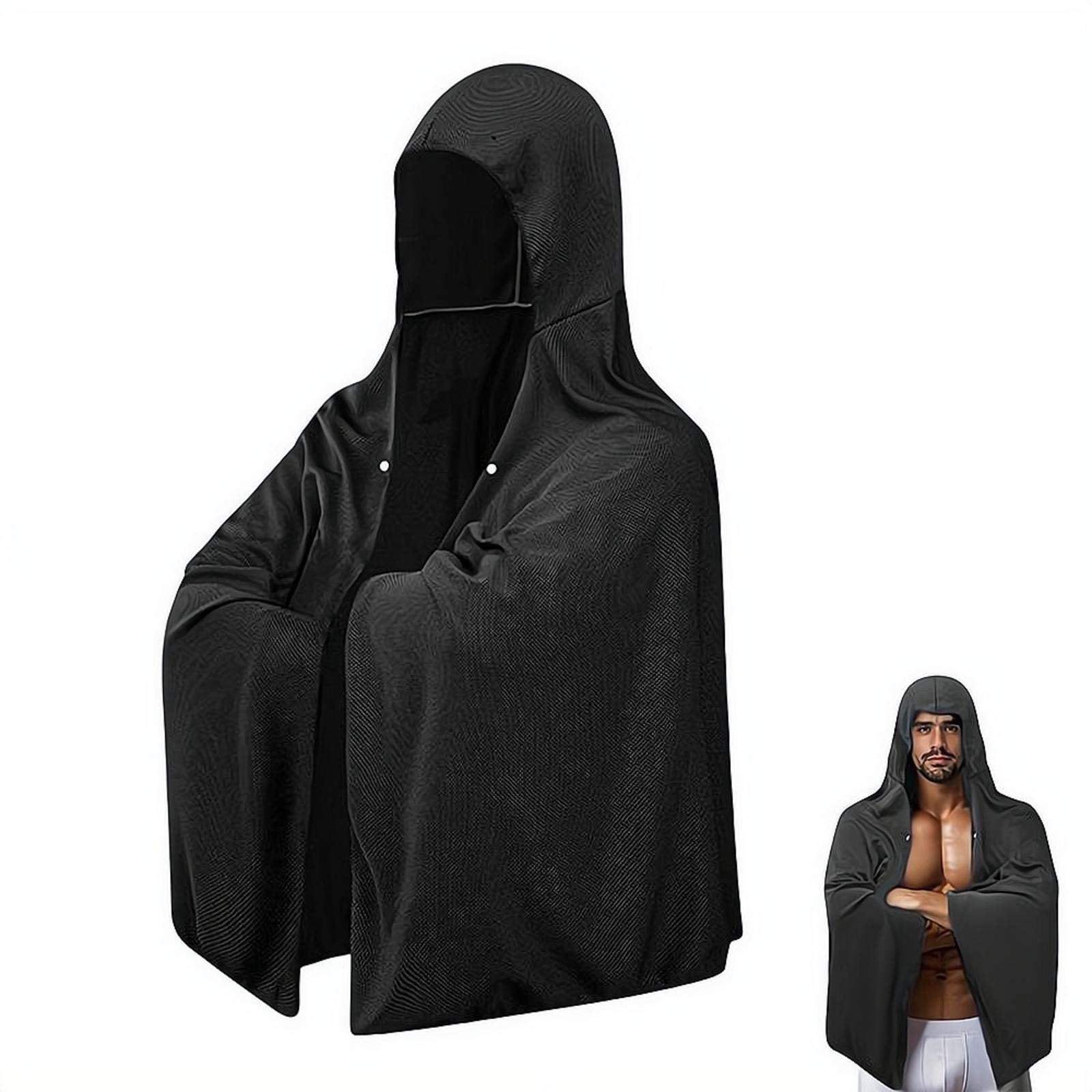 Cooling Hoodie Towel, Instant Cooling Towels for Hot Weather, Sun Protection Quick Drying Cool Poncho Lightweight Hooded Cloak for Outdoor Sports Camping Work — image 1