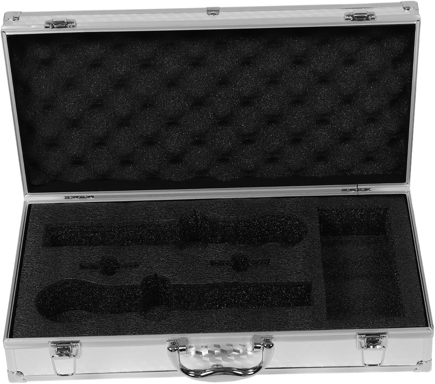 PRETYZOOM Aluminum Alloy Microphone Case with Shockproof Foam: Portable Dual Mic Storage Box for Ktv & Concerts - Handheld Mic Protection