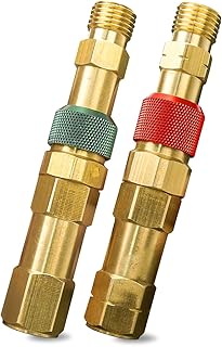 Regulator to Hose Quick Connect Fittings Set with Check Valves for Torch Welding, Brass Torch to Hose Set Replace QDB30 312-QDB30