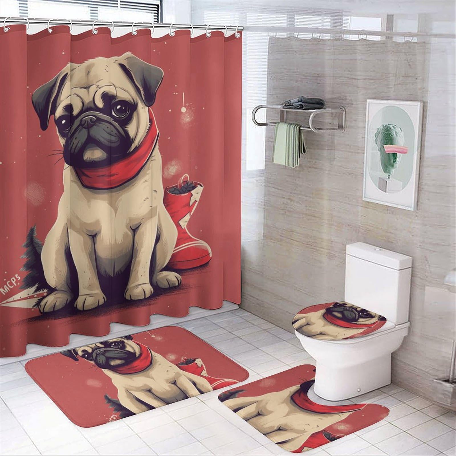 Housse toilette et tapis antidérapant pour éviter les glissades en bain
