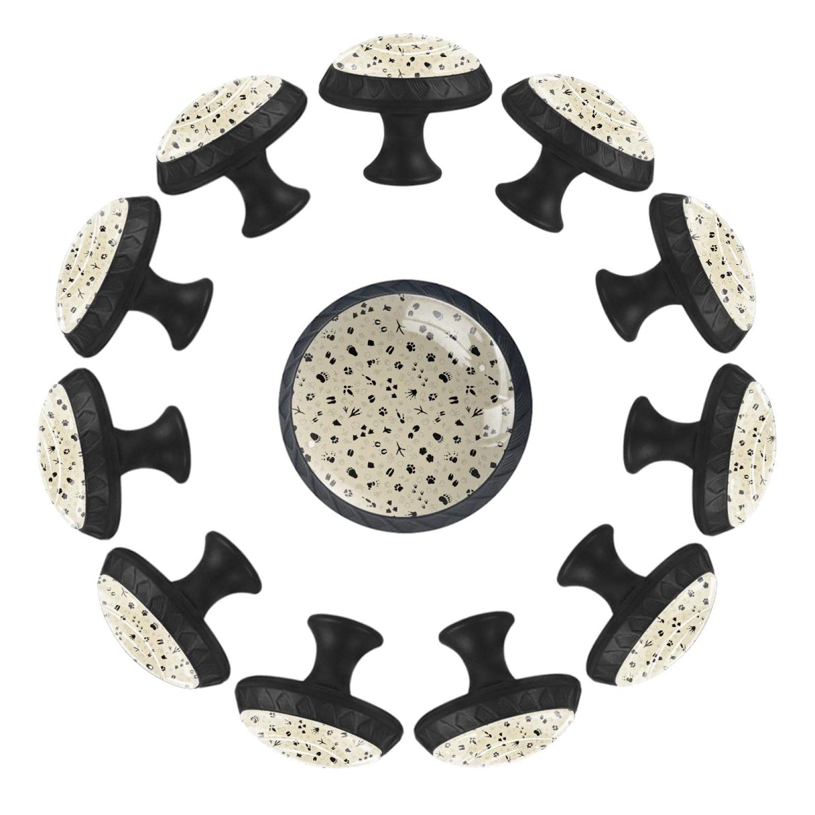 Boutons de tiroir empreintes animaux en finition soignée pour commode 35mm