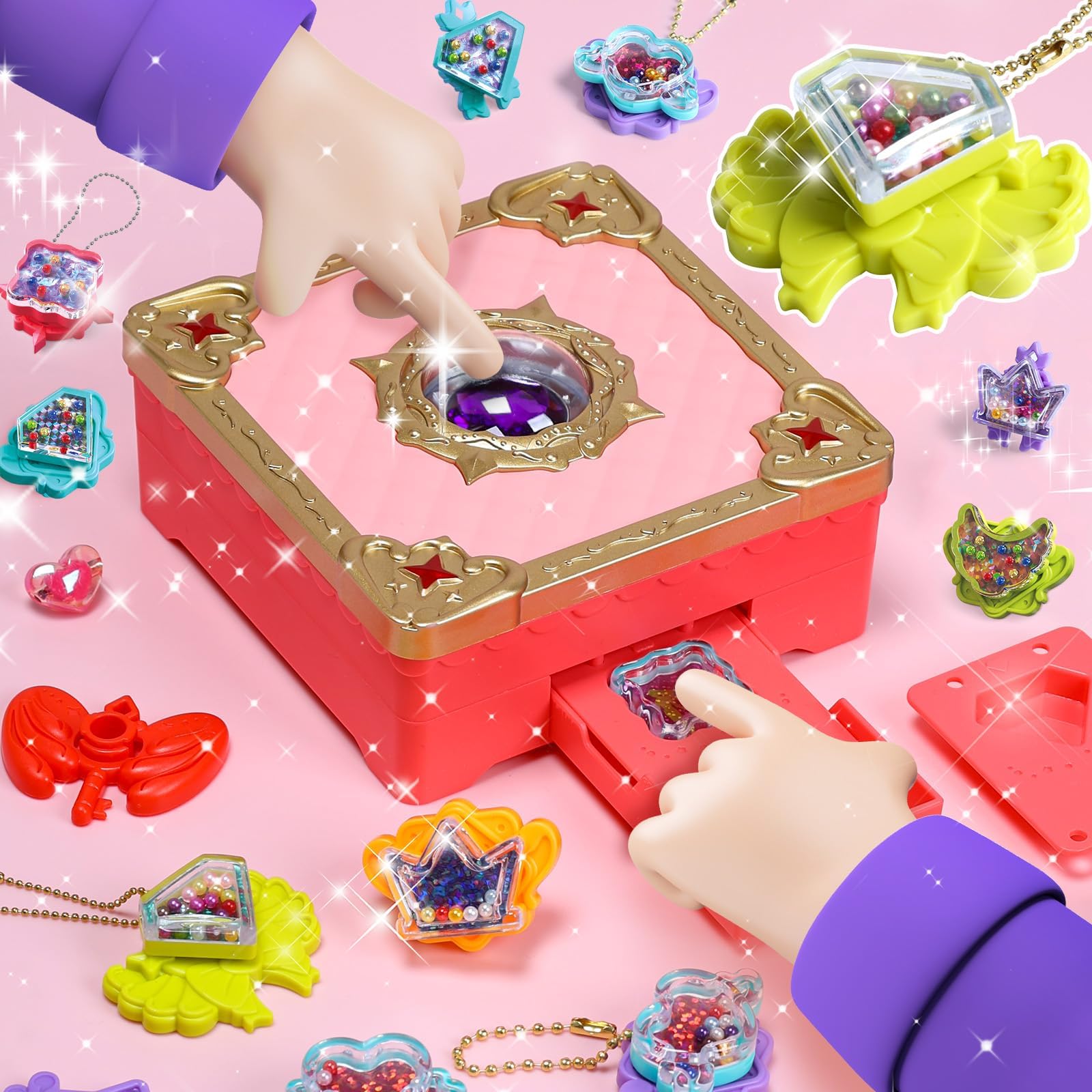 Skirfy Girl Toys Craft Kit Magic Jewelry Making Kit,Kids 3D Magic DIY Kits for Girls 146 Pcs with Beads,Jewelry Craft Kits for Girls Ages 6+,Girls Birthday Gifts,Girls Toys Age 6+