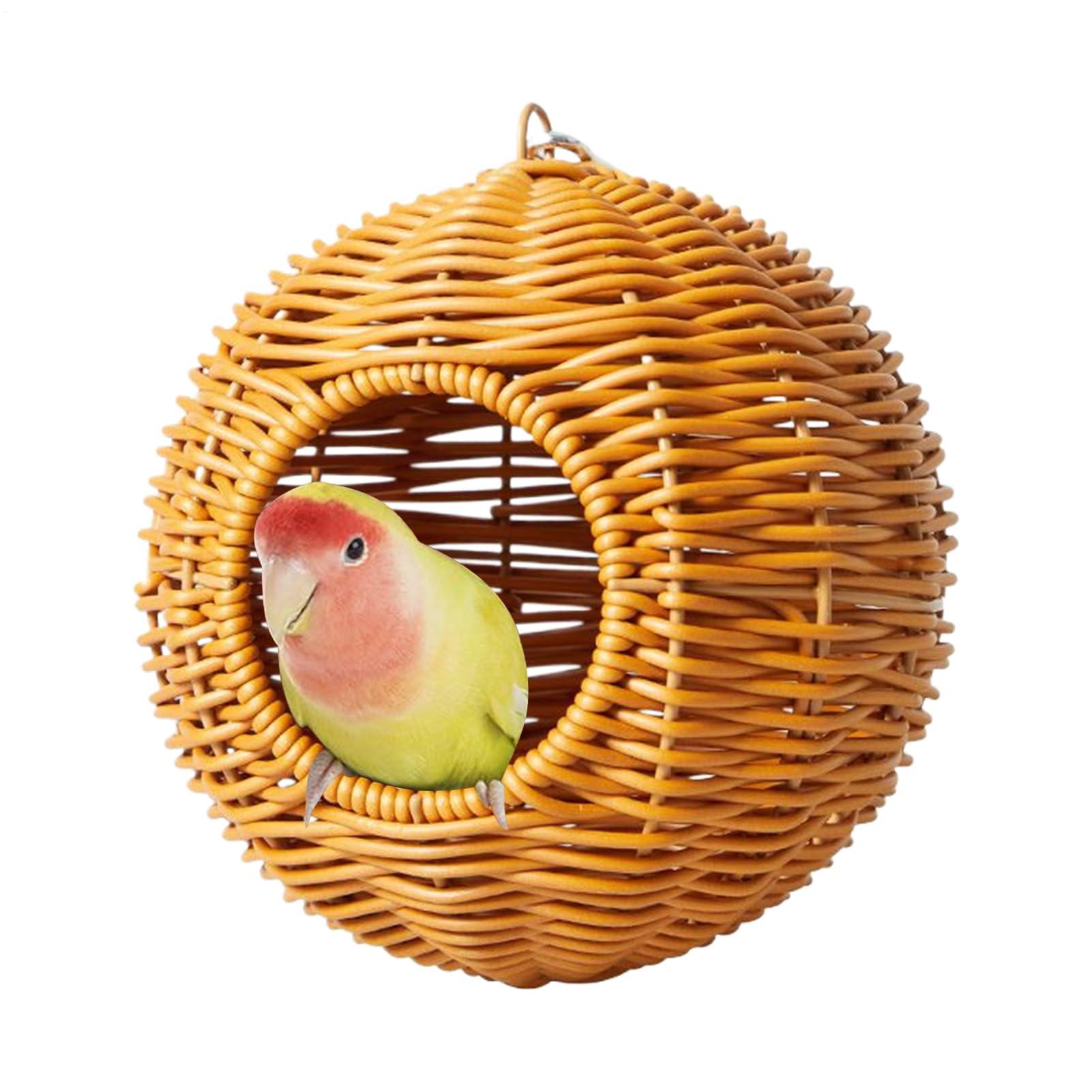 Nid de colibri tressé, cabane en rotin imité lavable pour furet et oiseau