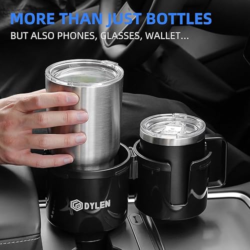 Miniatura 6 de DYLEN Expansor de portavasos para automóvil, extensor de adaptador de portavasos 2 en 1 para automóvil con inserto expandible, se adapta a Yeti,