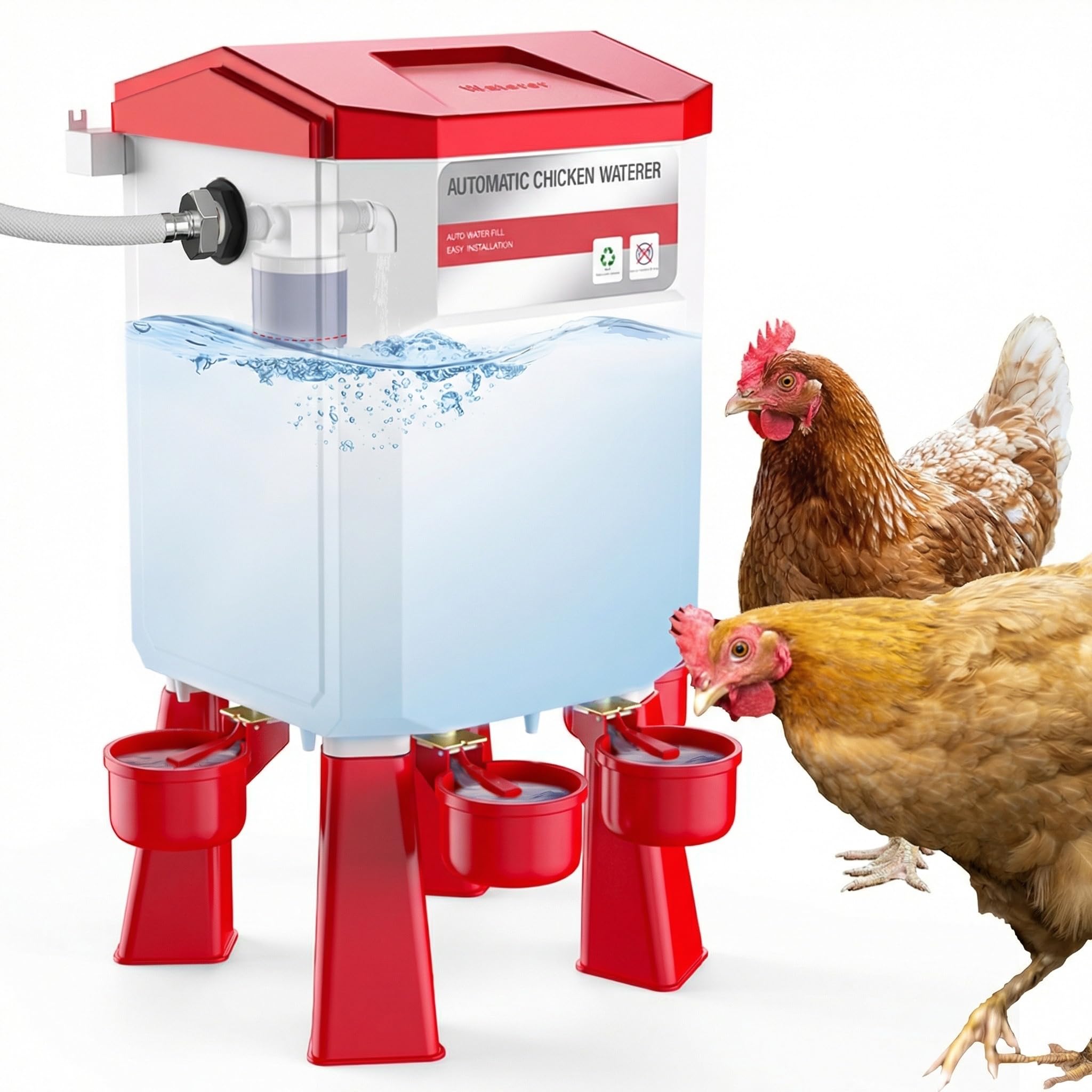 Abreuvoir automatique à flotteur pour éviter l'eau sale des poules