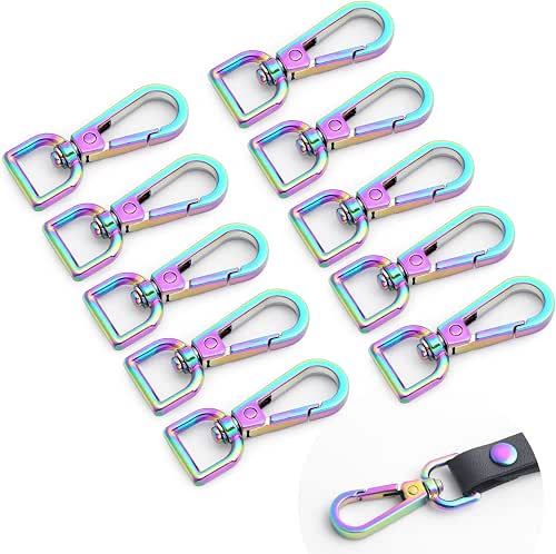Metal Rainbow Swivel Snaps Hooks with rainbow d rings and