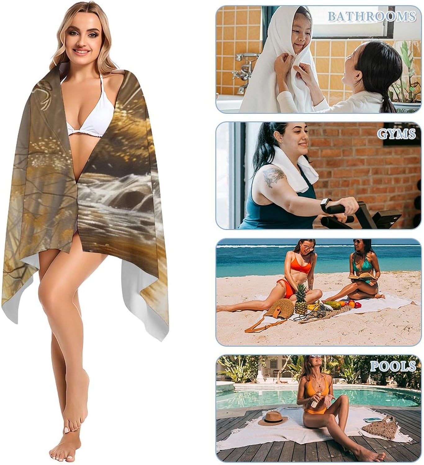 Hunt Deers Hunting Autumn Forests Beach Towels Oversized Jumbo Large Yoga Bath Towel for Pool Yoga Swim Body 160x80cm