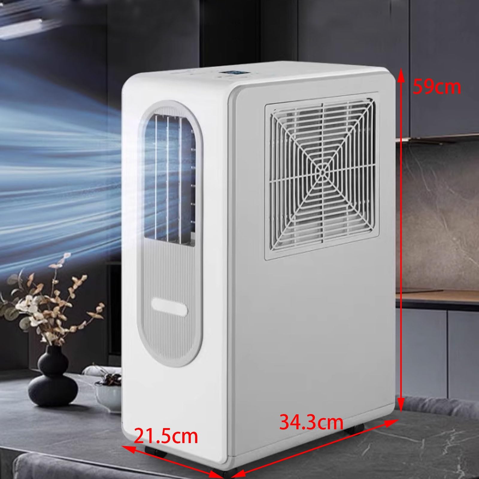 Aire acondicionado portátil, filtro de control de aceite multicapa, funcionamiento de bajo ruido de 38 dB, enfriador silencioso sin ventanas para dormitorio, oficina, habitaciones pequeñas