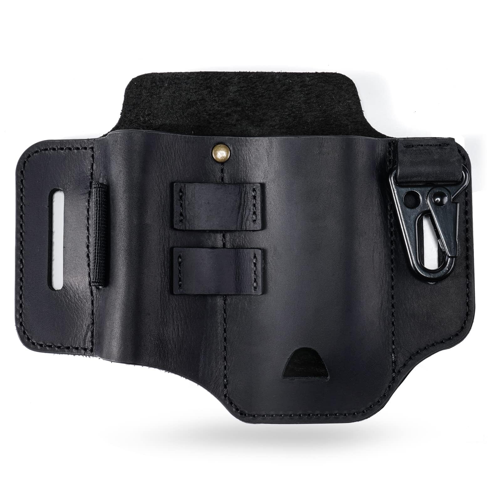 VIPERADE PJ35 EDC Gaine en Cuir Gaine Multi-Outils avec 3 Poches, étui à Outils Gaine de Ceinture de Couteau Gaine de Lampe de Poche pour multioutils/Gaine de Couteau pour Leatherman-Noir