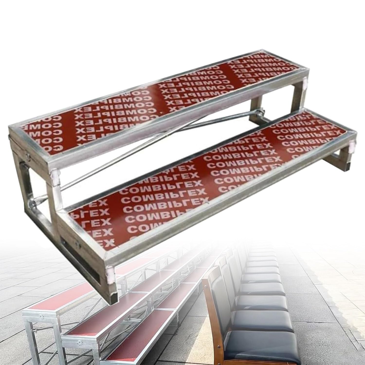 GLBMXDD Portable Choral Risers,Choir Stairs Platform, Choir Singing Steps for Classroom Church, Group Photo Lectern Podium Staircase Stand,for Events and Rehearsals Ordinary-2Tiers