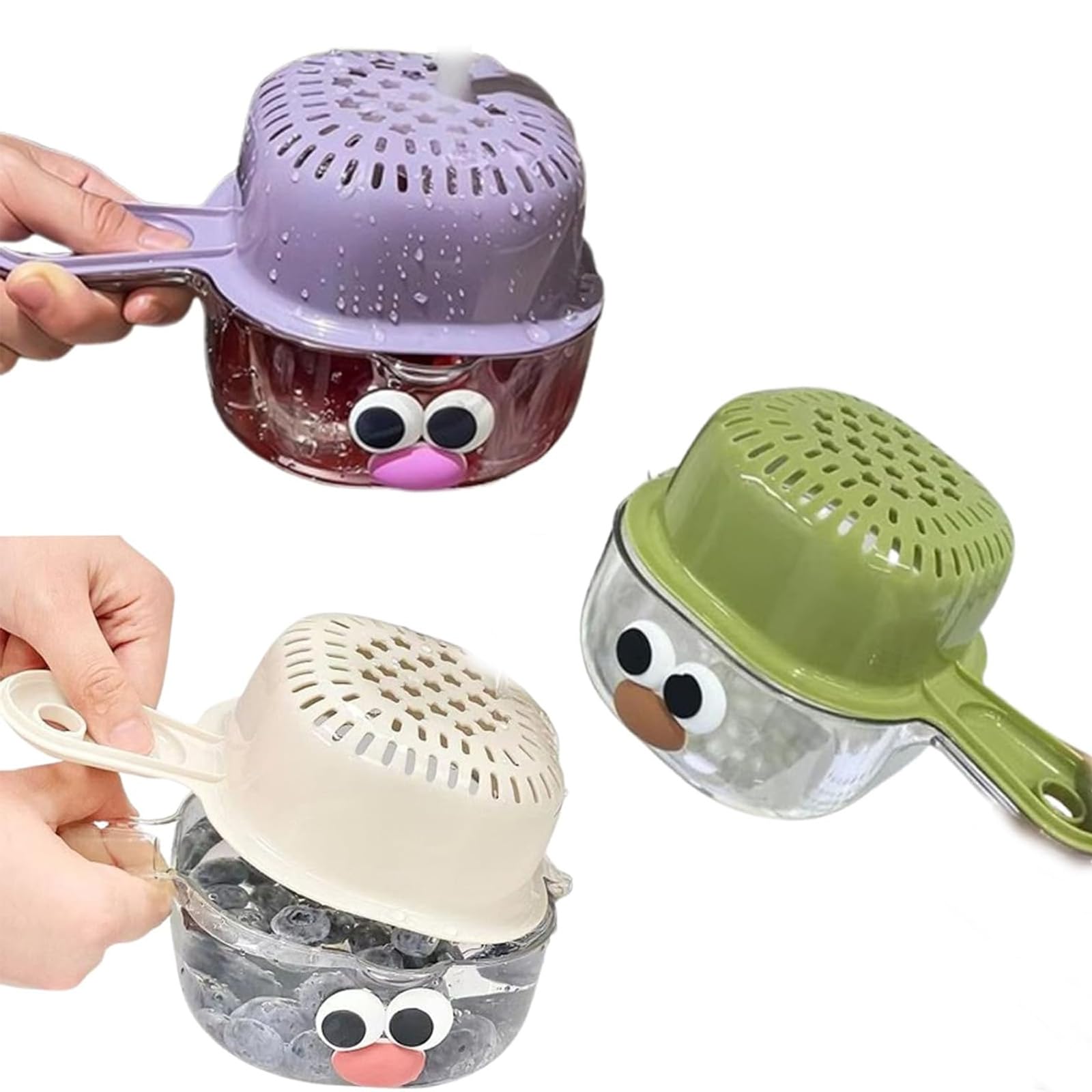 hogtnd Plastic Draining Basket with Convenient for Efficient Washing of Fruit and Kitchen Plastic Strainer