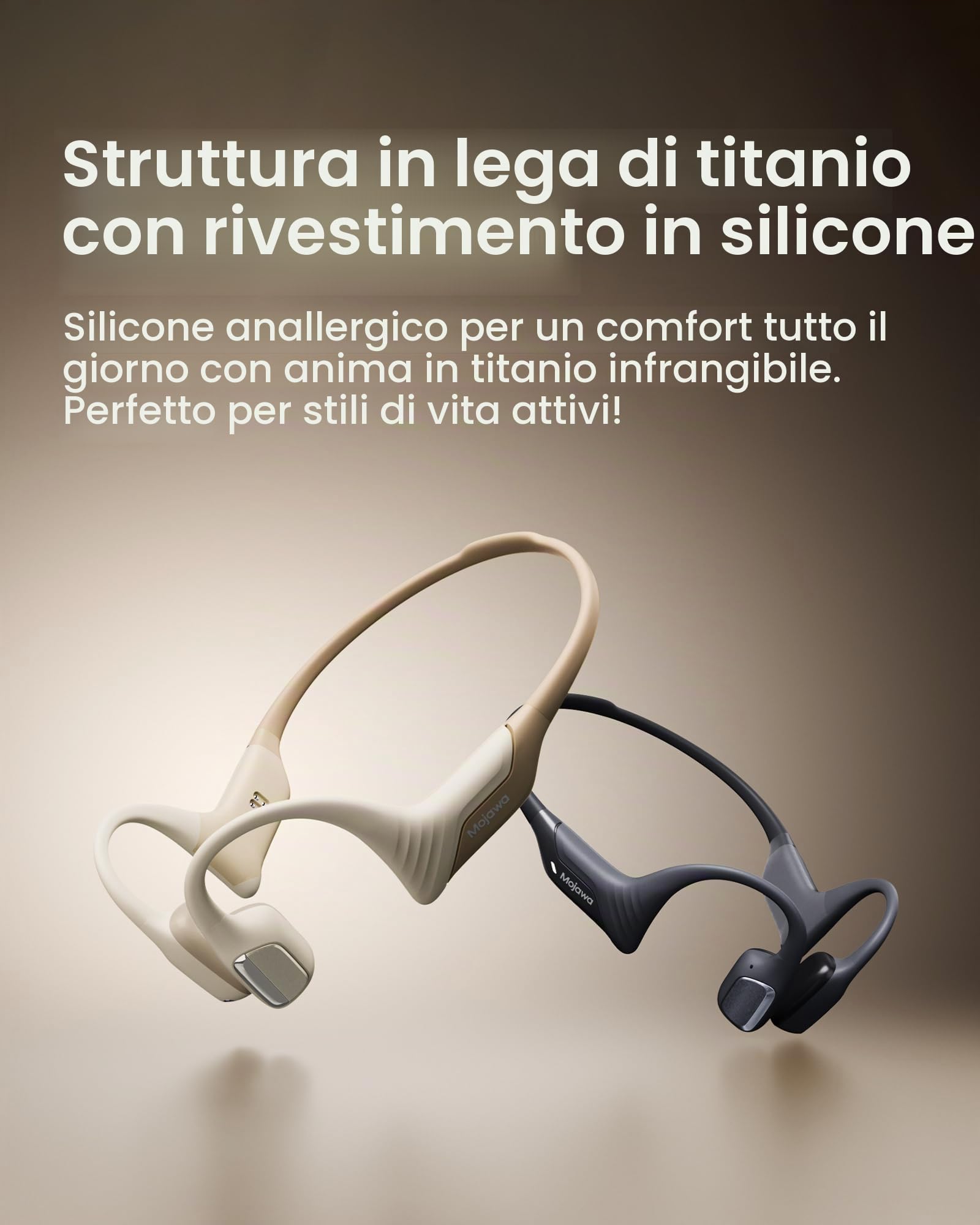 mojawa Purra Run - Cuffie Sportive a Conduzione Ossea – Nero