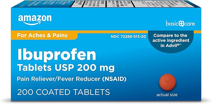29% off: Amazon Basic Care Ibuprofen Tablets, Fever Reducer and Pain Relief from Body Aches, Headache, Arthritis …