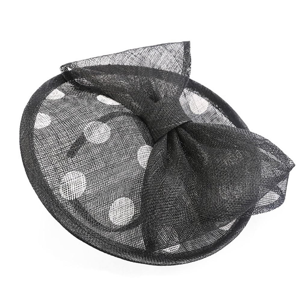 Chapeau melon vintage en maille à pois JFDBGU pour mariage et banquet