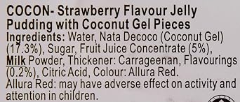 Cocon NATA de Coco Strawberry Pudding 6-Pieces 480 g - Lot of 4