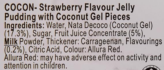 Cocon NATA de Coco Strawberry Pudding 6-Pieces 480 g - Lot of 4