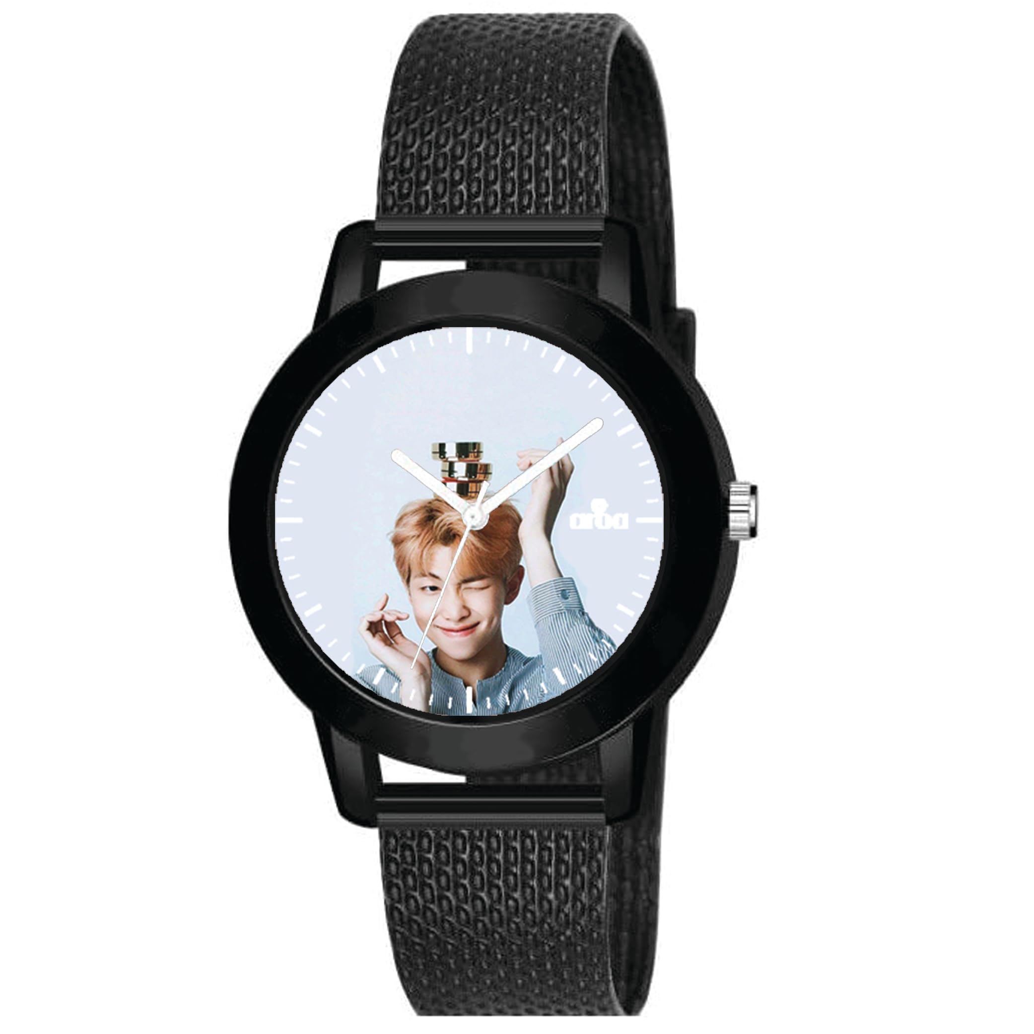 AROA Watch for Womens with Rm BTS Cute Expression Model :913 in Black Metal Type Rubber Analog Watch Blue Dial for Women Stylish Watch for Girls (B0CDLYRGXB) Amazon Price History, Amazon Price Tracker
