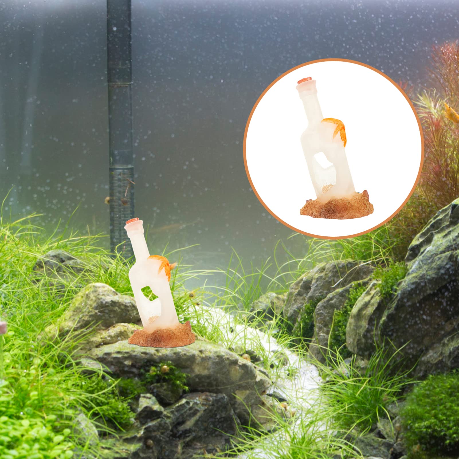 Happyyami 5piezas Figurita Decorativa De Acuario Botella Simulada Adorno Acuático De Resina para Peceras y Decoración Submarina Accesorio Artístico para Tanques De Peces