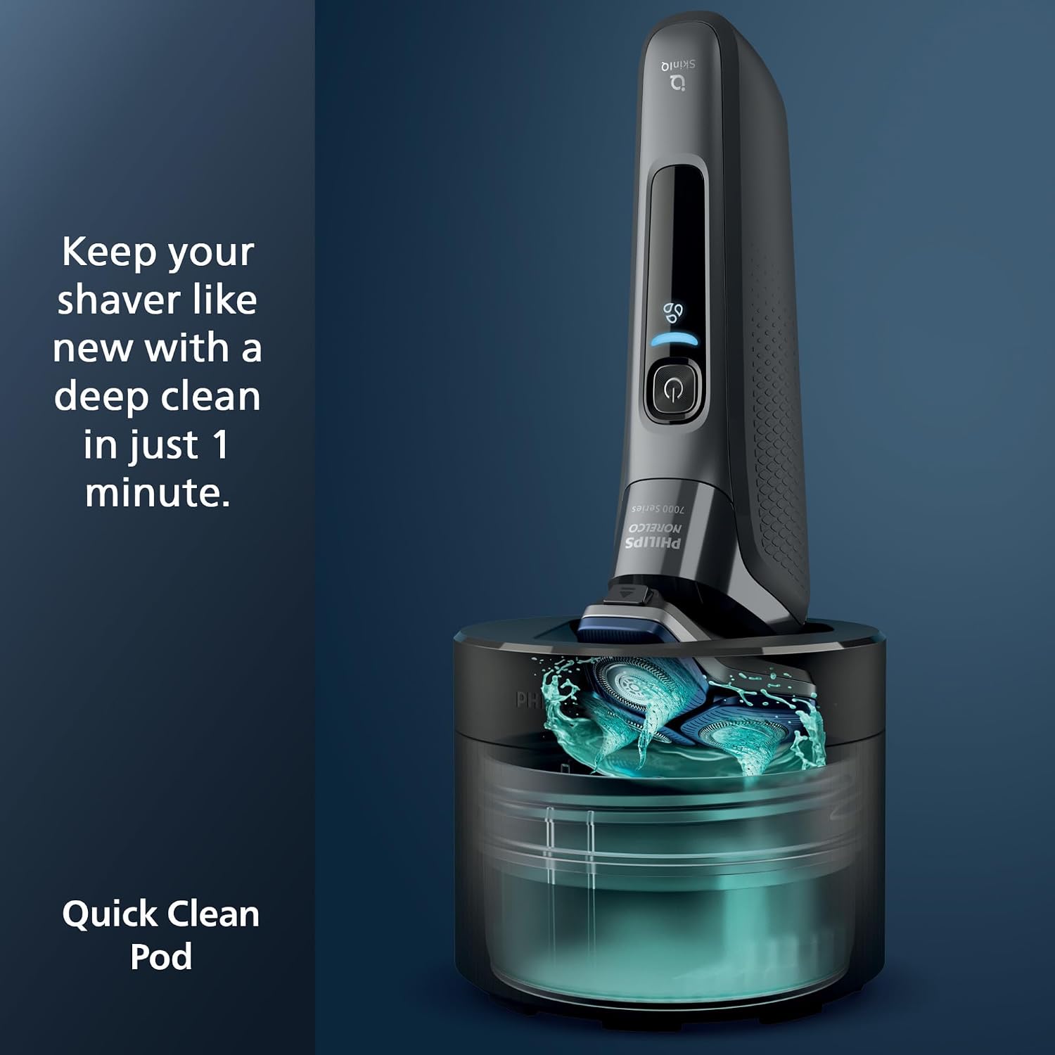Philips Norelco 7800 Electric Shaver, Black | 45 SteelPrecision Blades, SenseIQ Technology, Nano SkinGlide coating, 360° Flexible Heads, Charging Stand, S7885/85 thumbnail 11