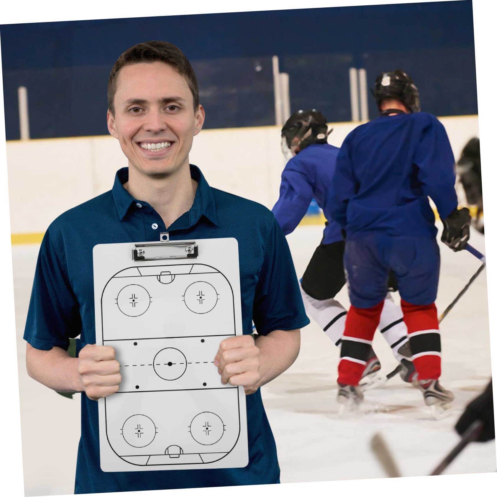 Toddmomy Pizarra Blanca De Hockey para Entrenadores, Tablero Táctico Borrado En Seco, Superficie Duradera, Portátil y Ligera, Herramienta De Estrategia para Hockey sobre Hielo y Deportes De Equipo