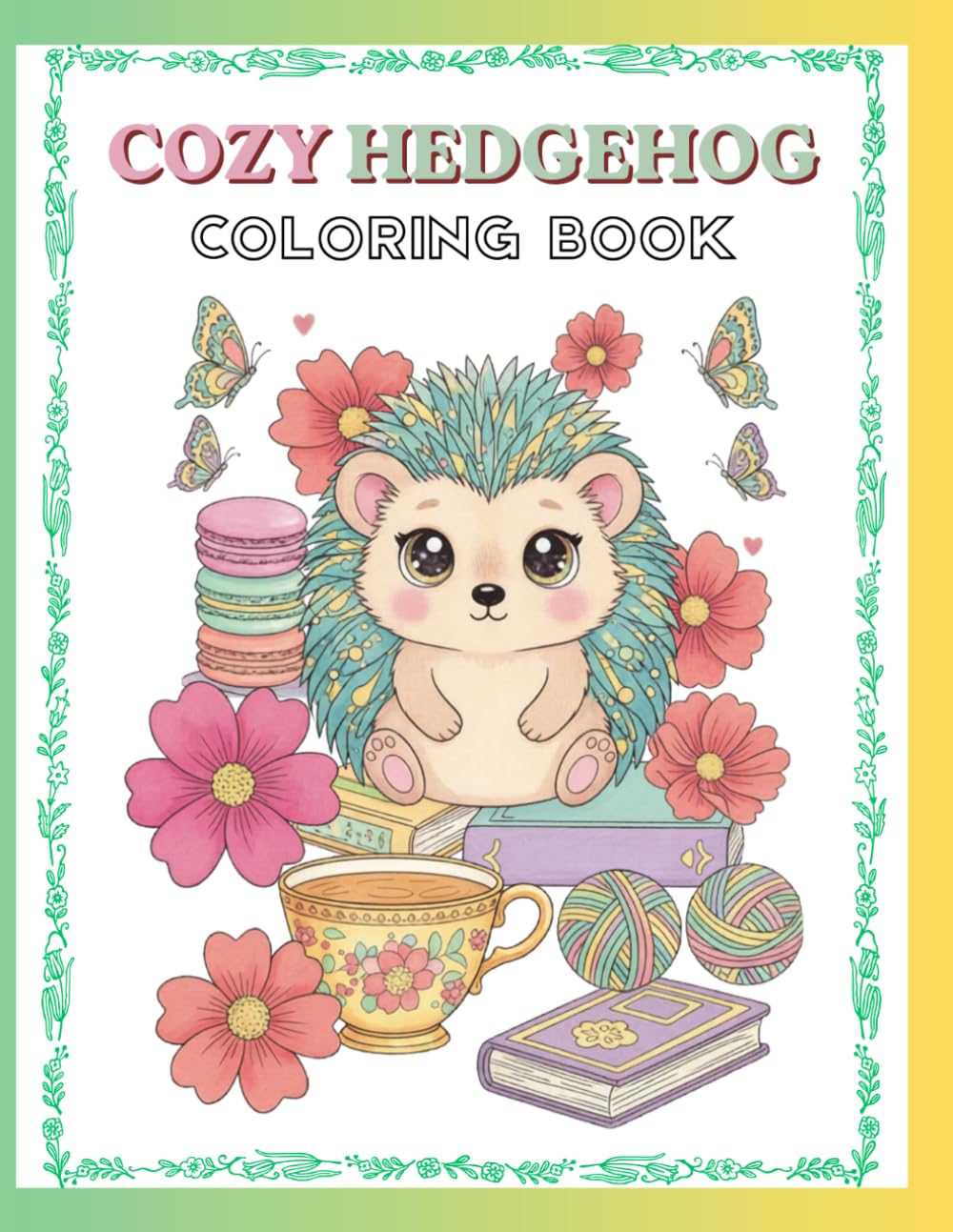 Cozy Hedgehog Coloring Book: A Charming Collection of Relaxing Scenes for Adults