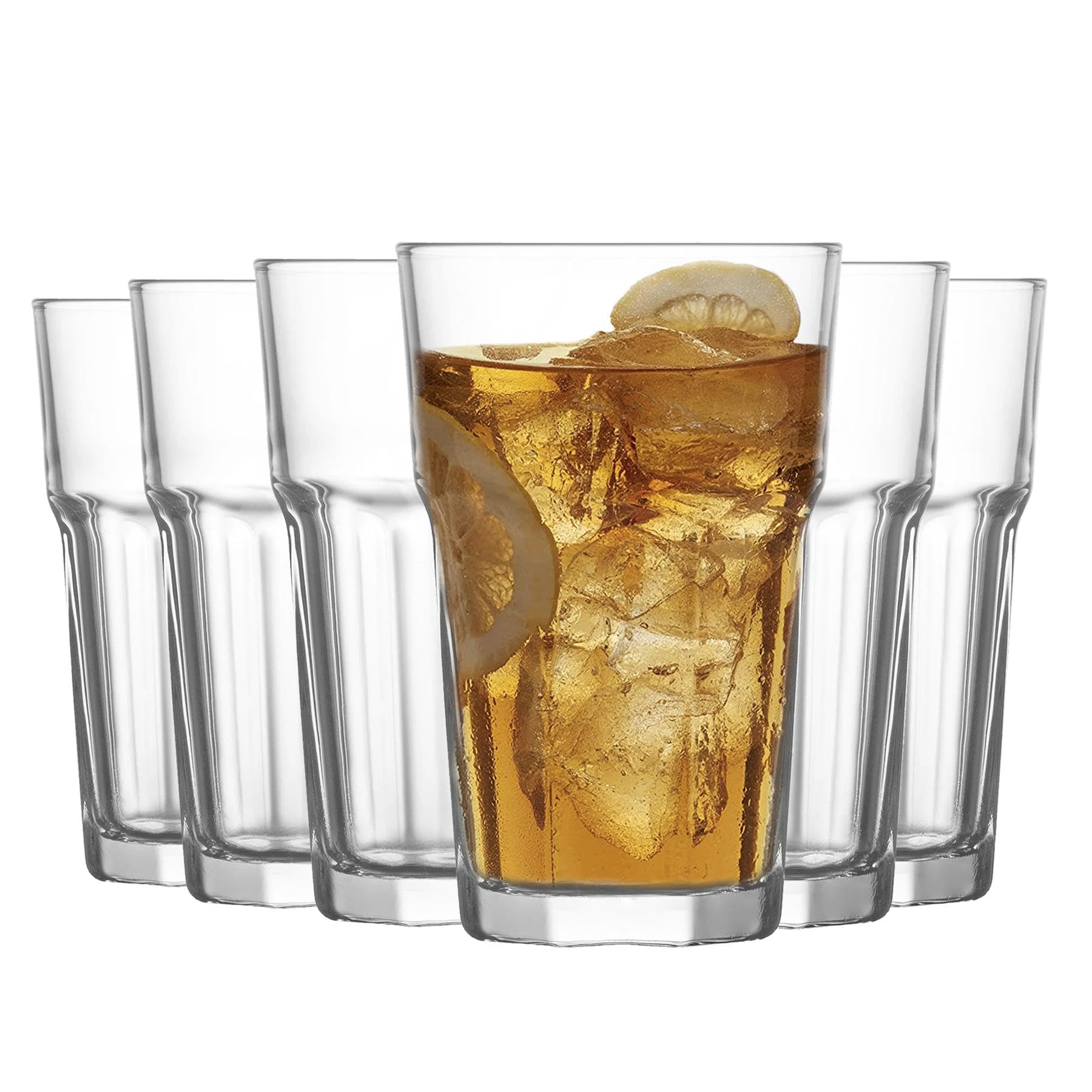 Lav Transparent 12X Clear 300Ml Aras Highball Glasses - Tall Hi Ball Glass Water Gin Juice Cocktail Drinking Glassware Tumblers Set
