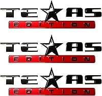 Vista 16 de 1 emblema de edición de Texas plateado, negro, plateado y rojo, todo negro/negro y rojo/bandera estadounidense plateada, bandera estadounidense