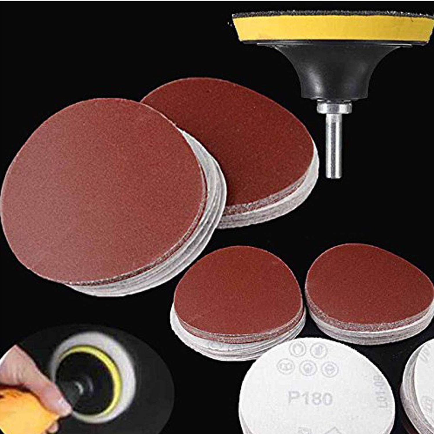 DIY Crafts Pack Of 10 Pcs, Grit # 1000, 3 inch Sanding Sander Sandpaper # Grit Round Self Adhesive + Backer Pad + M 10 Drill Adopter (Pack Of 10 Pcs, Grit # 1000)