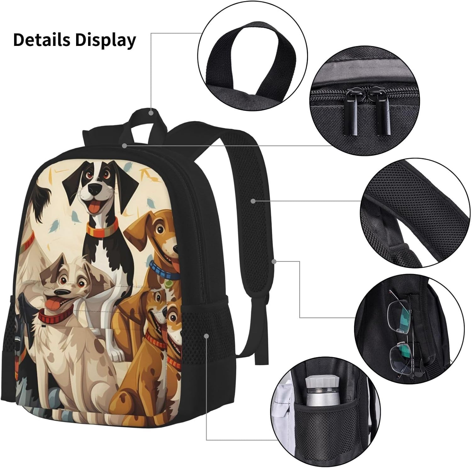 3 in1 Travel Laptop Backpack with Lunch Bag and Pencil Case Casual Daypack image 4