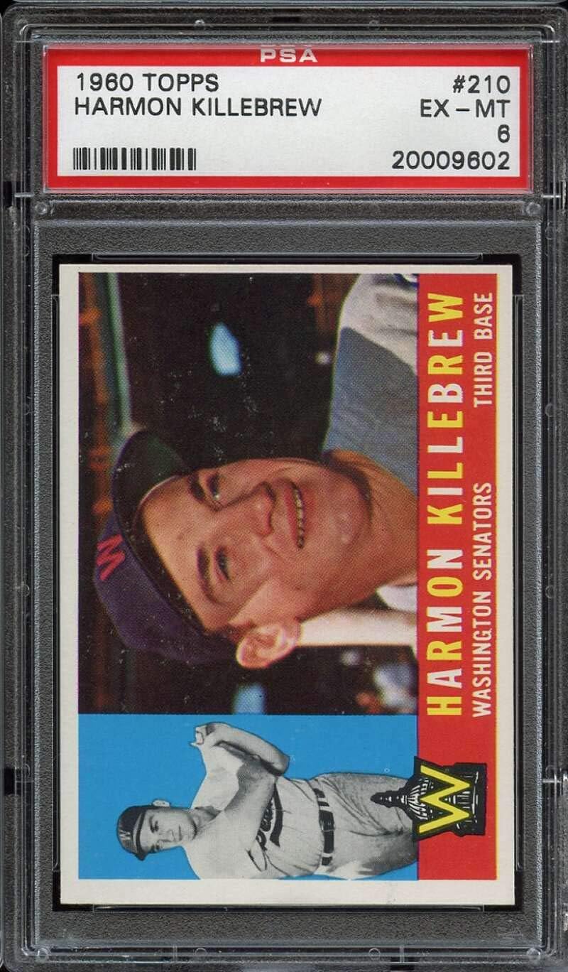 1960 Topps #210 Harmon Killebrew PSA 6 Graded Baseball Card MLB Washington Senators