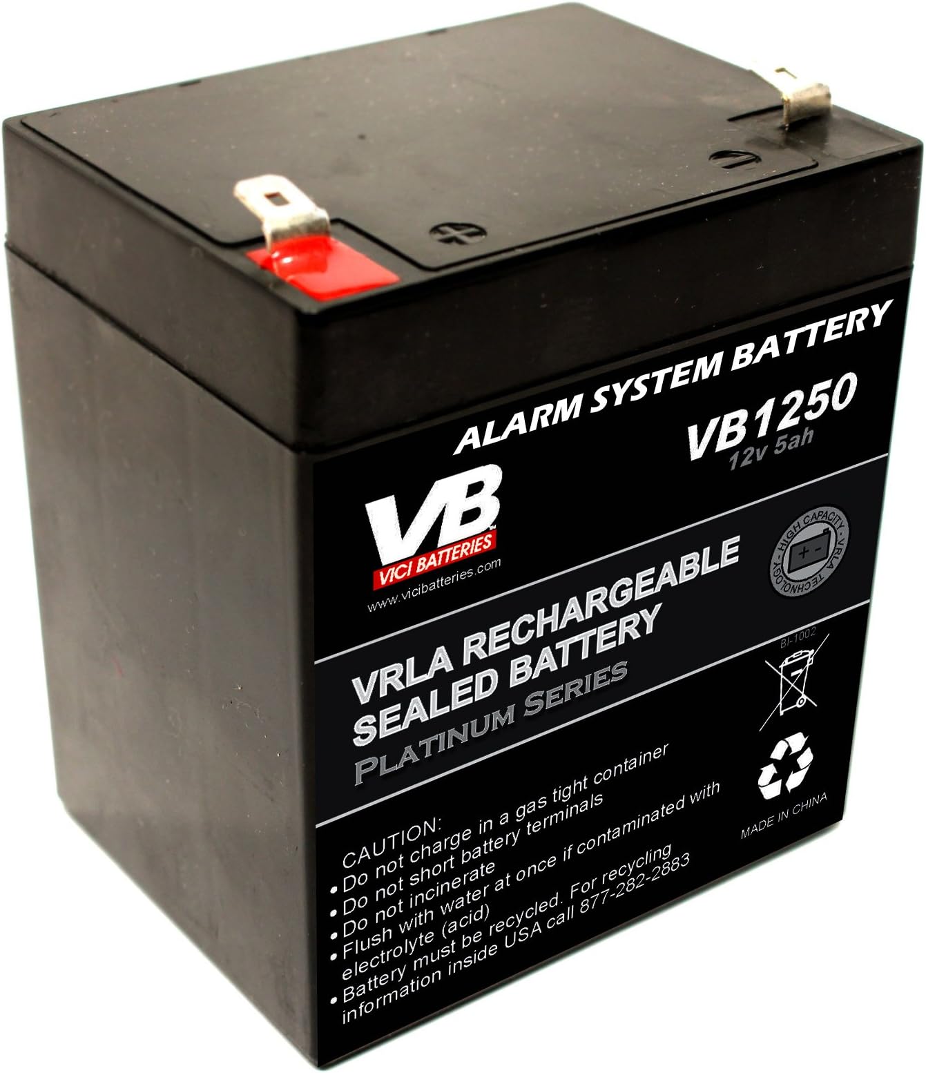 Vici VB1250 12V 5Ah Home Alarm Battery with F1 Terminals