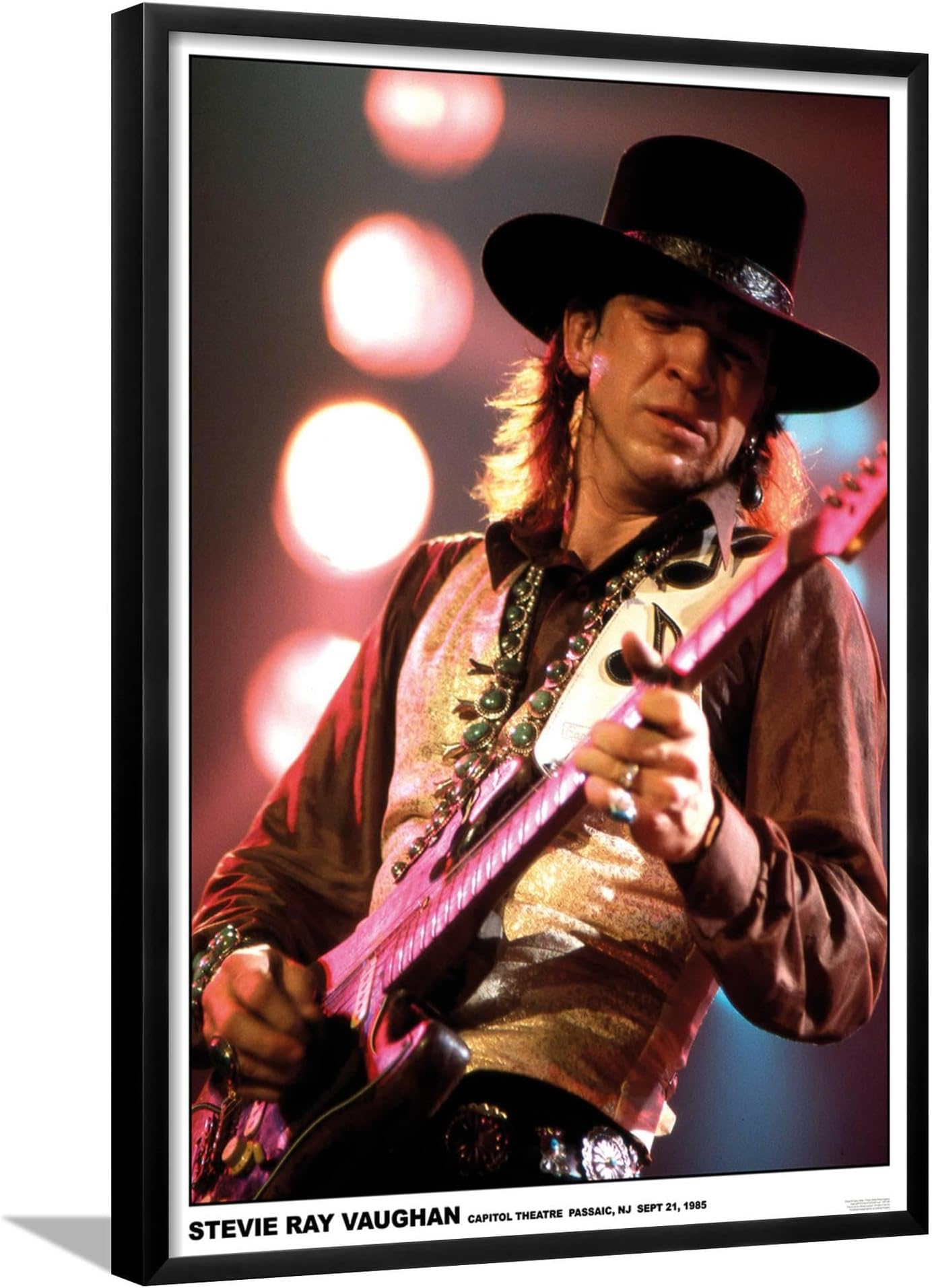 AllPosters Wall Poster Stevie Ray Vaughan Capitol Theater on Black Frame, 23x33
