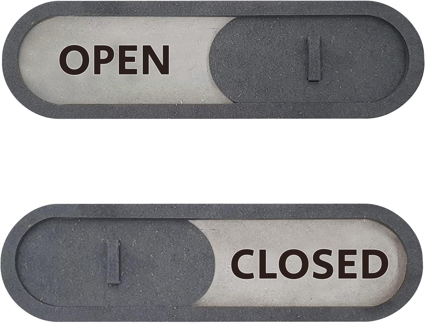 GEEKBEAR Open Closed Slider Sign (Gray) - Privacy Slide Door Indicator with Clear Bold Text - Open Closed Sign for Business Storefront Window, Office, Store, Private Studio and Clinics