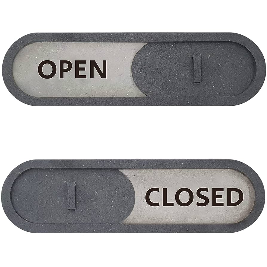 Amazon | Open Closed Sliding Sign (Gray) | 店舗看板 | 文房具
