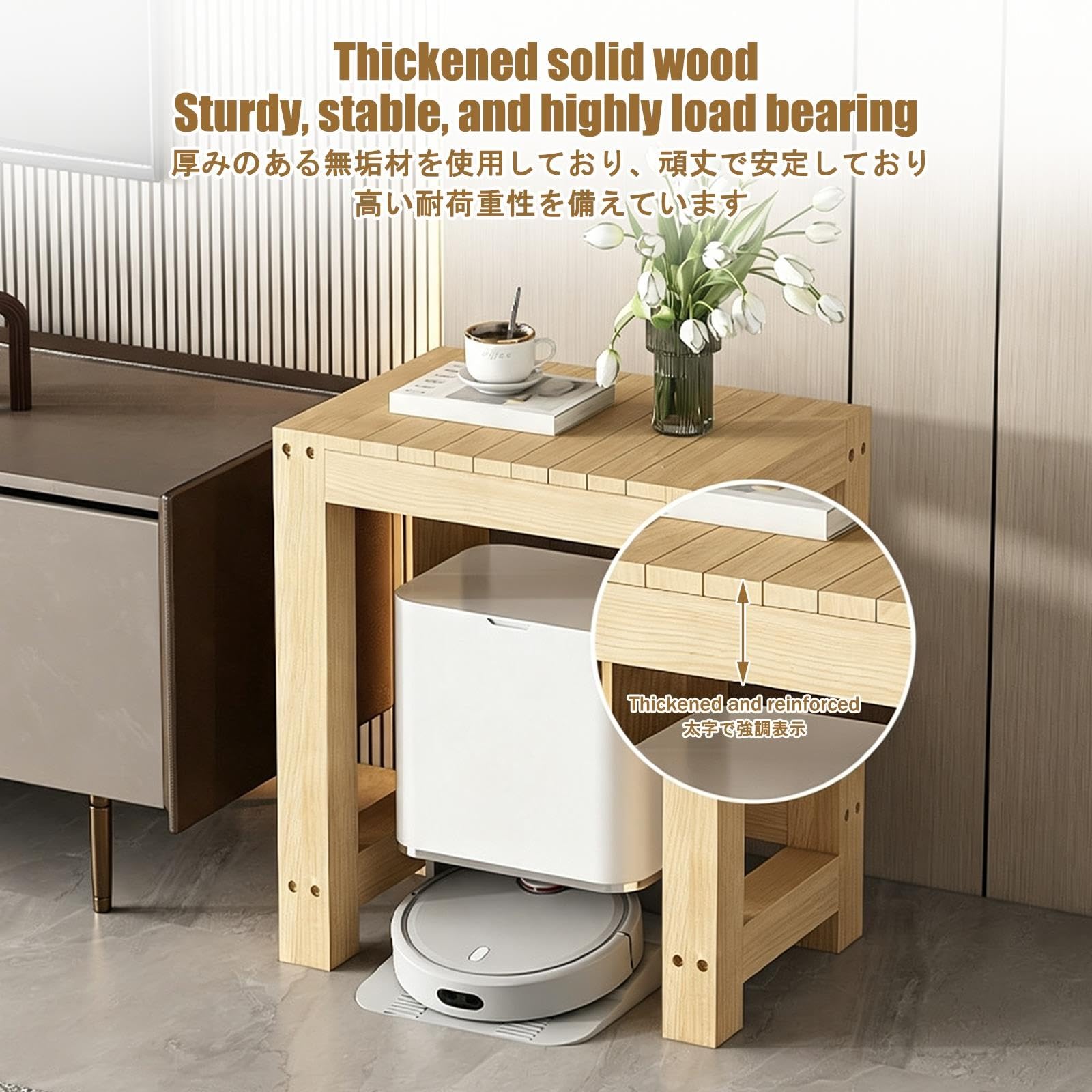 Mobile per Acquario, Supporto in Legno per Acquario | Struttura in Legno Massello, Elevata Capacità di Carico e Vano Portaoggetti Inferiore(100x45x50cm/39.4x17.7x19.7in)