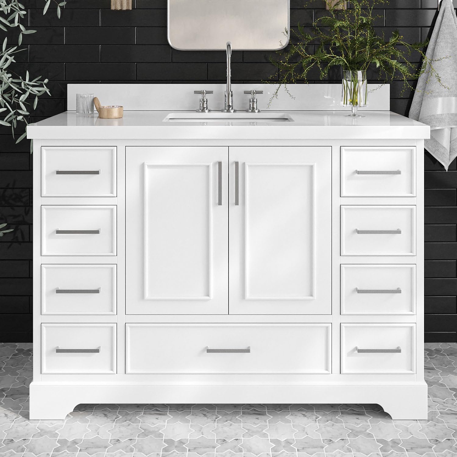 ARIEL Stafford 49-inch White Bathroom Vanity