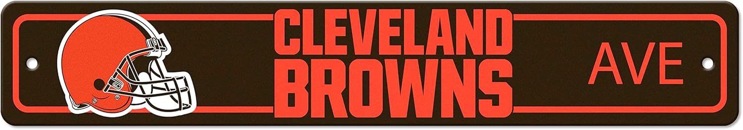 FANMATS NFL - Cleveland Browns Team Color Street Sign Décor 4in. X 24in. Lightweight Tennessee Titans
