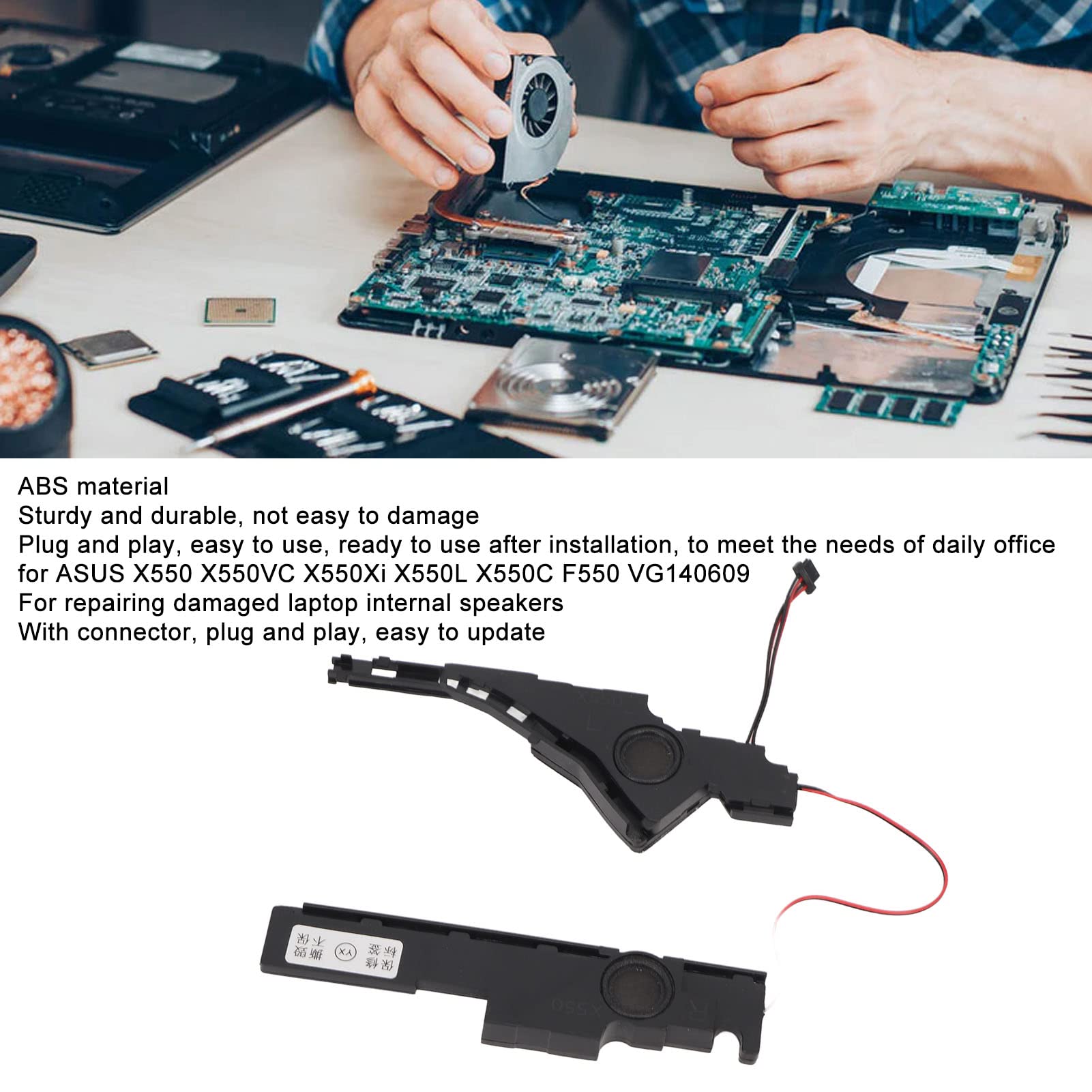 Topiky Altoparlante Interno, Altoparlante Interno per Laptop, Sostituzione per X550 X550VC X550Xi X550L X550C F550 VG140609 Altoparlante Interno per Laptop