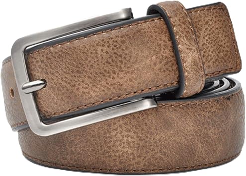 EYPKPL Leather Belts Cowhide Mens Belts Retro Alloy Buckle Belt Men 3.4 Width Belts for Men Everyday Dress Casual Handmade BeltsBrown,130cm
