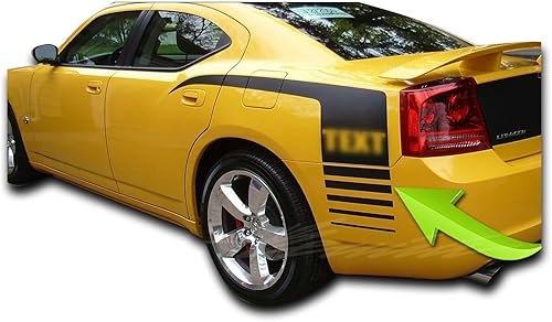 Hockey Stick Strobe Quarter Panel Spears Set and Decklid Trunk Blackout Overlay Decal Graphics Vinyl Decal racing stripes Compatible With Dodge