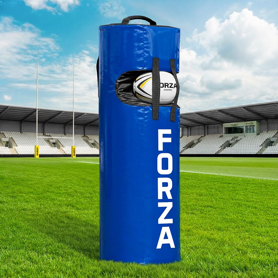 FORZA Tackle Jackal Bag – Rugby Jackal Training Aid with Ball Indent, Side Straps, Weatherproof PVC Exterior & Foam Core for Clubs, Schools & Coaches (Blue)