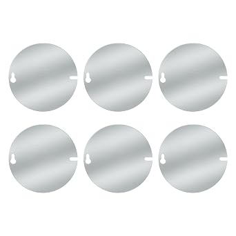 6 Pack 54C1R Round Galvanized Steel Electrical Box Cover for Flat 4 inch Round Box 6 Pack