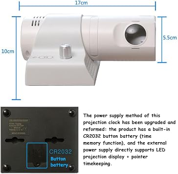 Projection Clock for Bedroom - LED Colorful Analog Projector Clock with Remote Control, 180° Rotatable for Living Room