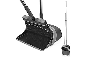 JEHONN Broom and Dust Pan: Effortless Cleaning with Comb Teeth (54.3” Swivel Brush)